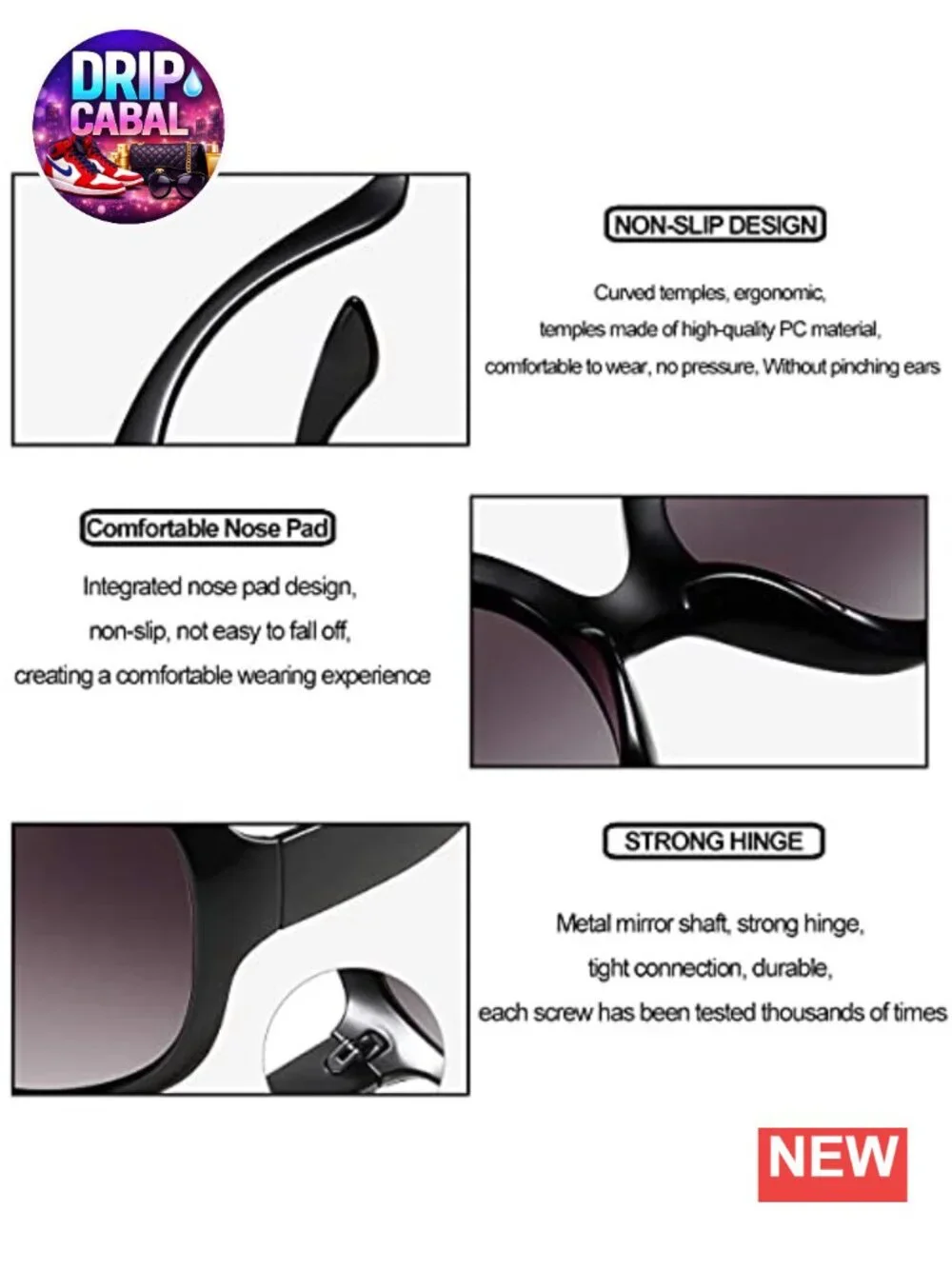 Women's Oversized Polarized Sunglasses Retro Classic Large Frame UV Protection